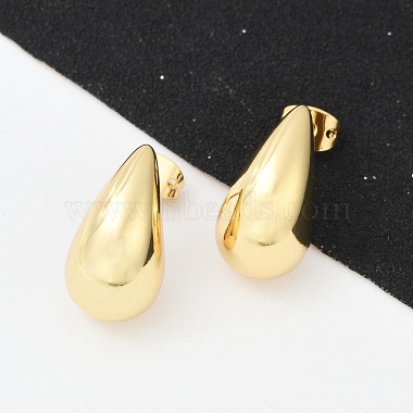 Rack Plating Brass Teardrop Stud Earrings(EJEW-R150-05G)-3