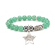 Gemstone & Synthetic Hematite Stretch Bracelet with Star Charm(BJEW-JB07714)-2