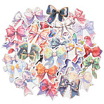 4 Sets PVC Plastic Decorative Sticker Labels, Bowkont Shape, Colorful, 32.5~56x43~55x0.2mm, 50pcs/set(DIY-SP0005-32C)