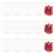 Rectangle Transparent Plastic PVC Box Gift Packaging, Waterproof Folding Box, for Toys & Molds, Clear, Box: 8x8x14cm(CON-BC0007-11C)