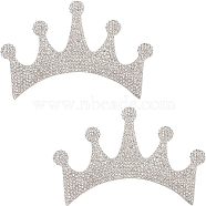 Crown Shape Glass Rhinestone Car Stickers, for Decorate Cars Bumper Window Laptops Luggage, Crystal, 65x100x1.5mm(DIY-WH0171-17)