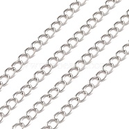 Iron Twisted Chains, Unwelded, Platinum Color, Ring: about 3.5mm wide, 5.5mm long, 0.5mm thick(CH017)