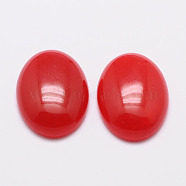 Dyed Oval Natural Jade Cabochons, Red, 14x10x4.5mm(G-K021-14x10mm-07)