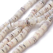 Natural Trochid Shell/Trochus Shell Beads Strands, AB Color Plated, Disc/Flat Round, 9x1~3mm, Hole: 1.2mm, about 246pcs/strand, 15.55''(39.5cm)(SHEL-P015-11)
