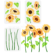 3Pcs 3 Styles PET Hollow Out Drawing Painting Stencils, for DIY Scrapbook, Photo Album, Flower Pattern, 297x210mm, 1pc/style(DIY-WH0394-0054)