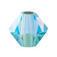 Preciosa&reg Crystal Beads, Czech Crystal, Bicone(451 69 302 Rondelle), 60010 20000 Aqua Bohemica AB 2x, 6mm(X-PRC-BA6-60010-20000)