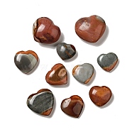 Natural Desert Jasper/Polychrome Jasper Heart Love Stone, Pocket Palm Stone for Reiki Balancing, 23~37x28~41x8~21mm(G-C010-04)