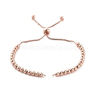 Brass Chain Bracelet Making, Slider Bracelets Making, Cadmium Free & Nickel Free & Lead Free, Rose Gold, 9 inch(230mm), Hole: 1.5mm(KK-G291-02RG-NR)