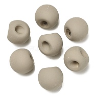 Rubberized Acrylic Beads, Round, Top Drilled, Tan, 18x18x18mm, Hole: 3mm(OACR-G012-05I)