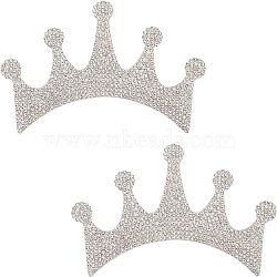 Crown Shape Glass Rhinestone Car Stickers, for Decorate Cars Bumper Window Laptops Luggage, Crystal, 65x100x1.5mm(DIY-WH0171-17)