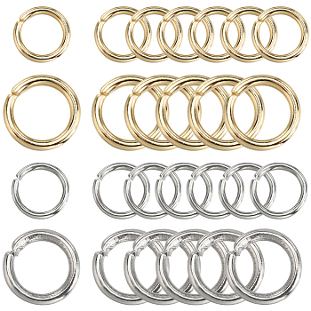 800Pcs 4 Styles 304 Stainless Steel Jump Rings, Open Jump Rings, Golden & Stainless Steel Color, 20 Gauge~18 Gauge, 5~8x0.8~1.2mm, Inner Diameter: 3.4~6mm, 200pcs/style