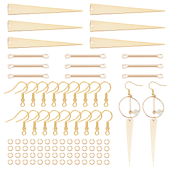 ARRICRAFT DIY Geometry Dangle Earring Making Kit, Including Brass Bar Links & Triangle Big Pendants, Iron Earring Hooks, Golden, 180Pcs/box