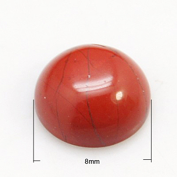Gemstone Cabochons, Half Round/Dome, Red Jasper, 8x3.5mm