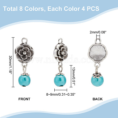 PandaHall Elite Glass Pearl & ABS Plastic Imitation Pearl Round Pendants and Tibetan Style Findings(FIND-PH0008-86)-2