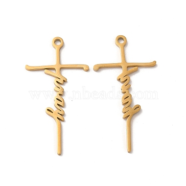 Real 18K Gold Plated Cross 304 Stainless Steel Pendants