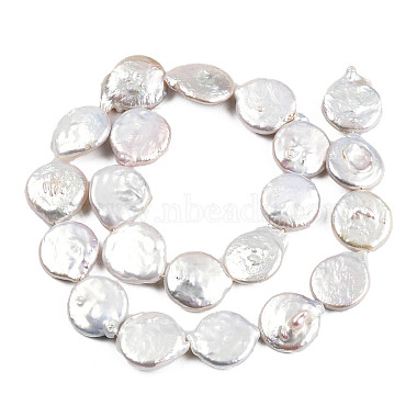 Flat Round Natural Baroque Pearl Keshi Pearl Beads Strands(PEAR-R015-16)-3