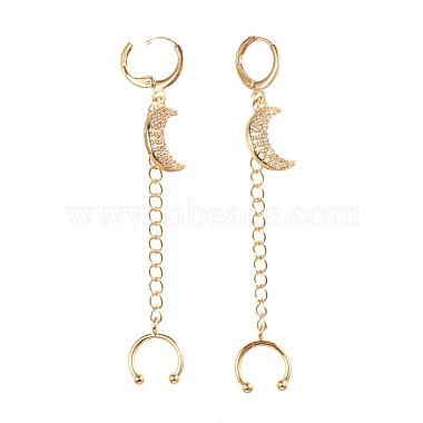 Clear Moon Cubic Zirconia Earrings