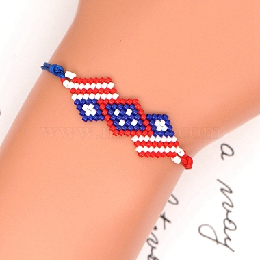 Pulsera de cuentas trenzadas con semillas de miyuki(BJEW-P269-29A)-2