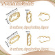 4Pcs 4 Styles Rack Plating Brass Micro Pave Clear Cubic Zirconia Twister Clasps(KK-OC0001-48)-2