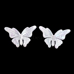Plating Opaque Acrylic Imitation Shell Beads, Butterfly, Seashell Color, 21.5x32.5x8mm, Hole: 1.9mm, about 500pcs/500g(OACR-P039-02A)