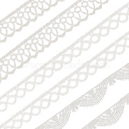 15 Yards 3 Styles Polyester Lace Trims, for Sewing and Art Craft Projects, White, 5/8~3/4 inch(16~20mm), 5 yards/style(OCOR-GF0002-65)