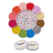 DIY Jewelry Making Kits, Including Acrylic Letter Beads, 12/0 Baking Paint Glass Round Seed Beads, Elastic Crystal Thread, Mixed Color, Beads: 9850pcs/set(DIY-YW0002-18A-01)
