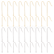 160Pcs 4 Style 316 Surgical Stainless Steel Earring Hooks, with Vertical Loops, Golden & Stainless Steel Color, 28~40x3mm, Hole: 1.5mm, 21 Gauge, Pin: 0.7mm, 40pcs/style(STAS-UN0039-38)