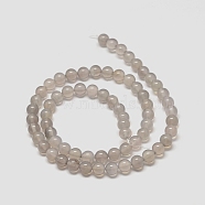 Natural Agate Beads Strands, Round, Gainsboro, 6mm, Hole: 1mm, about 62pcs/strand, 14.8 inch(G-G583-6mm-08)