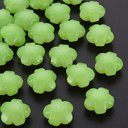 Imitation Jelly Acrylic Beads, Flower, Faceted, Light Green, 17x17.5x10mm, Hole: 2mm, about 340pcs/500g(MACR-S373-87-E06)