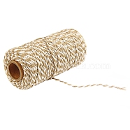 Cotton String Threads, Macrame Cord, Decorative String Threads, for DIY Crafts, Gift Wrapping and Jewelry Making, Wheat, 2mm, about 109.36 Yards(100m)/Roll(PW-WG67615-13)