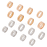 16Pcs 16 Style Titanium Steel Grooved Finger Ring for Women, Golden & Stainless Steel Color, Inner Diameter: 16~23mm, 1Pc/style(RJEW-UN0002-62)