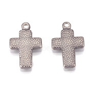 304 Stainless Steel Pendant, Cross, Stainless Steel Color, 16x10.5x2mm, Hole: 1.5mm(STAS-H109-15P)