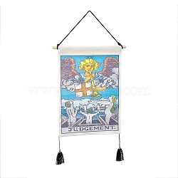 Polyester Decorative Wall Tapestrys, for Home Decoration, with Wood Bar, Nulon Rope, Plastic Hook, Rectangle with Tarot Pattern, Judgement XX, 670x348x1.20mm(AJEW-C024-01G)