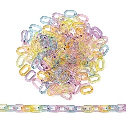 Transparent Acrylic Linking Rings, Quick Link Connectors, For Jewelry Cable Chains Making, Oval, Mixed Color, 15x9x3mm, Inner Diameter: 3.5x9mm, about 2370pcs/500g(TACR-R147-02-M)