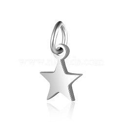 201 Stainless Steel Charms, Star, Stainless Steel Color, 7x5.5x1mm, Hole: 2~2.5mm(STAS-S105-T554D-6-1)
