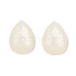 Opaque Resin Decoden Cabochons, Teardrop, White, 14x10x3.5mm(CRES-I036-15B)