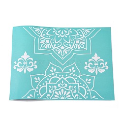 Olycraft 1 Sheet Self-Adhesive Silk Screen Printing Stencil, for Painting on Wood, DIY Decoration T-Shirt Fabric, Flower Pattern, 28x22cm, 1 sheet/set(DIY-OC0008-068)