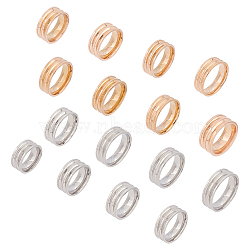 Unicraftale 16Pcs 16 Style Titanium Steel Grooved Finger Ring for Women, Golden & Stainless Steel Color, Inner Diameter: 16~23mm, 1Pc/style(RJEW-UN0002-62)