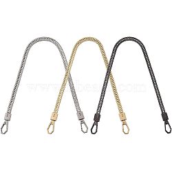 PandaHall Elite Iron Snake Chain Bag Handles, with Alloy Swivel Clasps, for Bag Straps Replacement Accessories, Mixed Color, 40x1.2x0.7cm, Clasp: 24x12x5mm, 3 colors, 1strand/color, 3strands/set(IFIN-PH0001-26)