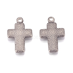 Tarnish Resistant 304 Stainless Steel Pendant, Cross, Stainless Steel Color, 16x10.5x2mm, Hole: 1.5mm(STAS-H109-15P)