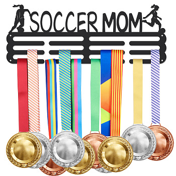 Iron Medal Hanger Holder Display Wall Rack, with Screws, Football, 150x400mm