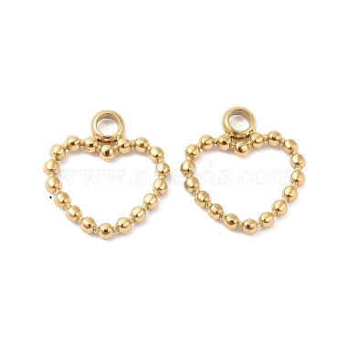 Real 14K Gold Plated Heart 304 Stainless Steel Charms