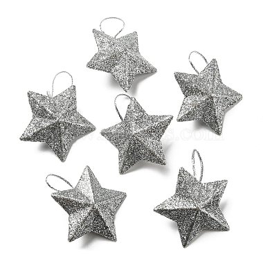 Silver Star Plastic Pendant Decorations
