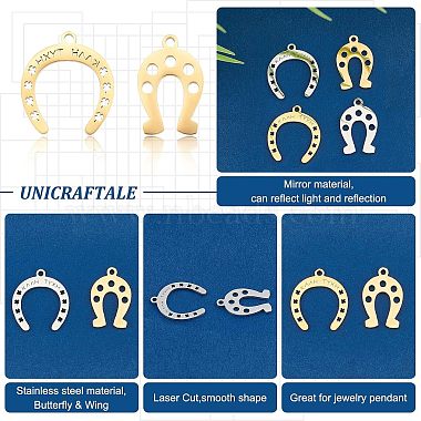 Unicraftale 16Pcs 4 Styles 201 Stainless Steel Pendants(STAS-UN0033-92)-4