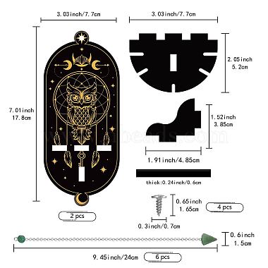 Creatcabin diy овальный деревянный настенный стенд из тополя украшения(DJEW-CN0001-18A)-2