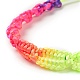Rainbow Color Polyester Braided Adjustable Bracelet Making for Women(BJEW-F454-05)-3