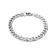 201 Stainless Steel Curb Chain Bracelets with Lobster Claw Clasps for Men(BJEW-P316-01B-P)-1