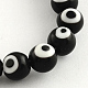 Main ronde perles au chalumeau mauvais œil brins(LAMP-R114-8mm-08)-1