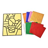 Rectangle Spot Color Stickers, Cartoon Puzzle Laser Stickers Toy, for Children Magic Stickers Colorful Creative Stickers, Cactus Pattern, 18x14x0.04cm(DIY-A009-13A)