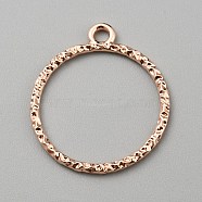 Alloy Open Back Bezel Pendants, for DIY UV Resin, Epoxy Resin, Rose Gold, Ring, 28x25x1.5mm, Hole: 2mm(FIND-TAC0017-41C-RG)